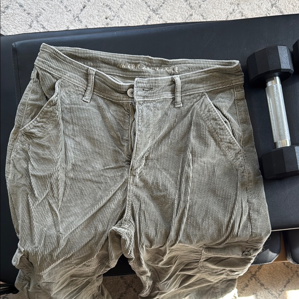 Corduroy Pants in Olive Green